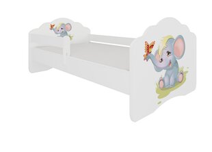 Lasten sänky irrotettavalla suojalla ADRK Furniture Casimo Elephant, 70x140 cm hinta ja tiedot | Lastensängyt | hobbyhall.fi