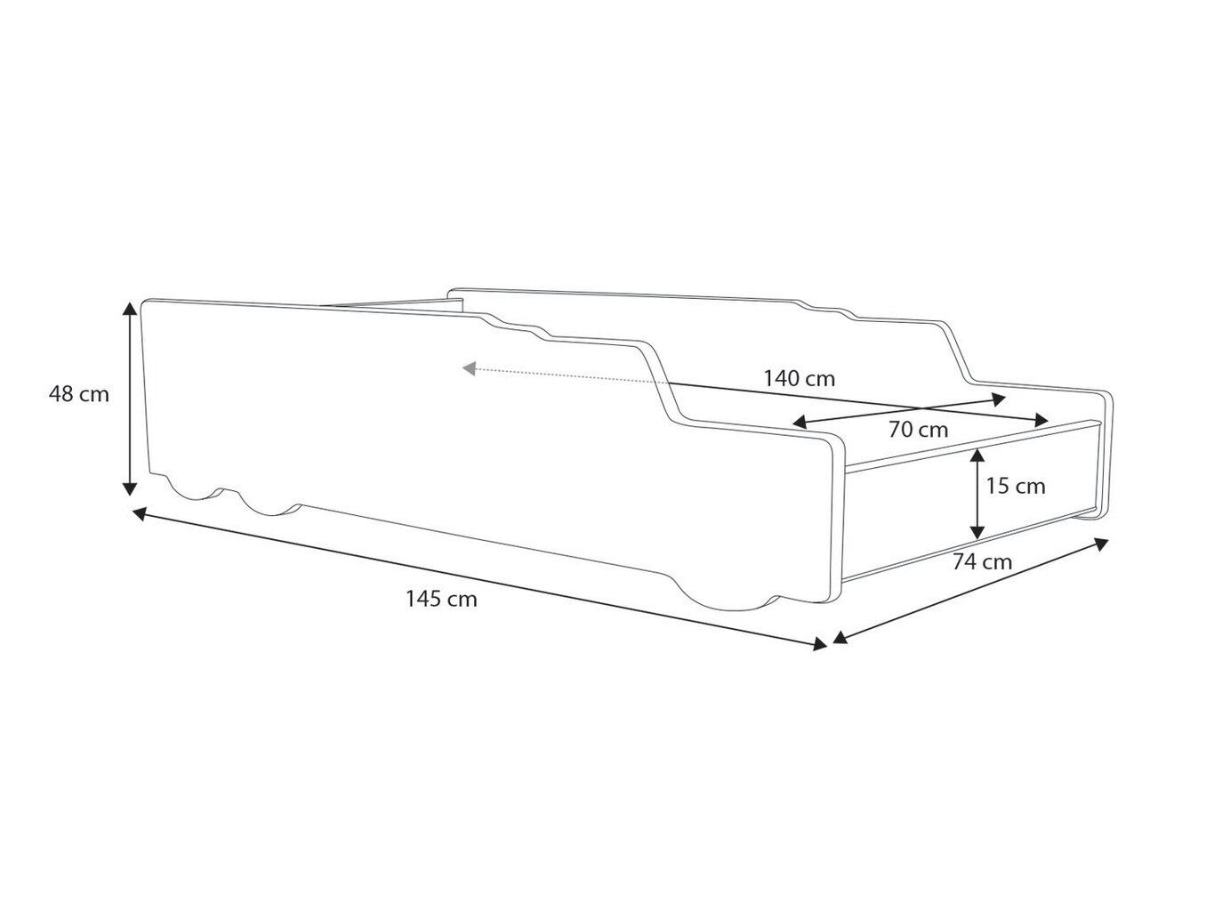 Lasten sänky ADRK Furniture Builder, 70x140 cm hinta ja tiedot | Lastensängyt | hobbyhall.fi