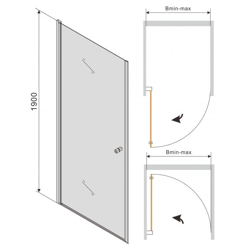 Mexen Pretoria -suihkuovi, 70, 80, 90 cm, matta musta hinta ja tiedot | Suihkuseinät ja -ovet | hobbyhall.fi