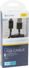 Platinet PUC3MBB mikro USB 3m hinta ja tiedot | Puhelinkaapelit | hobbyhall.fi