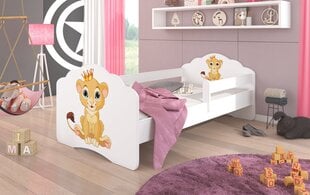 Lasten sänky irrotettavalla suojalla ADRK Furniture Casimo Lion, 70x140 cm hinta ja tiedot | Lastensängyt | hobbyhall.fi