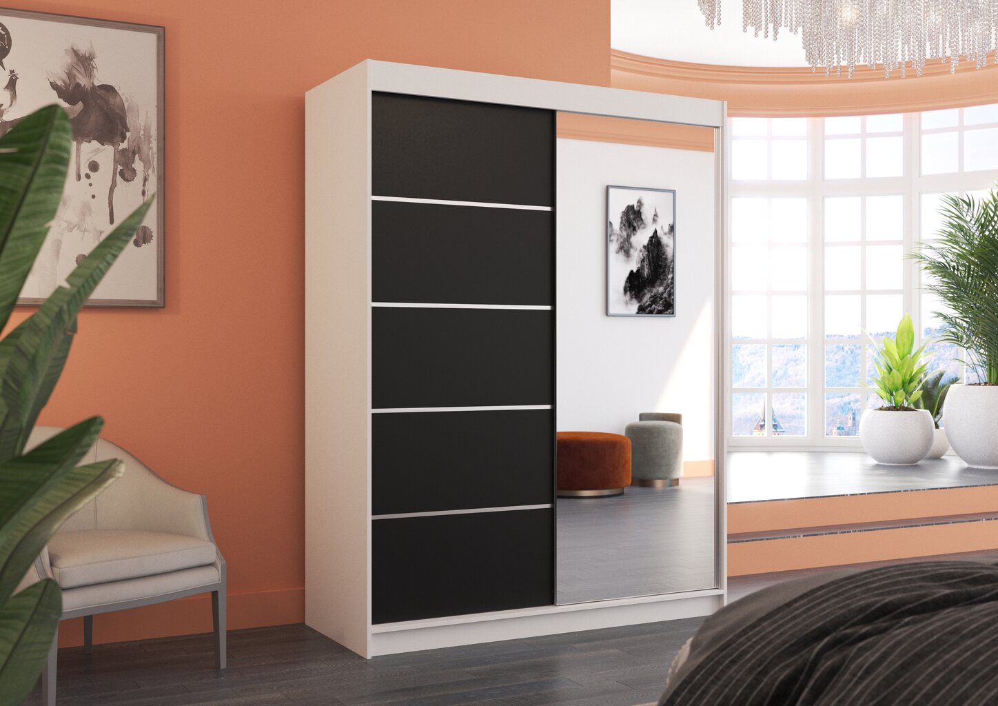 Kaappi ADRK Furniture Limbo, valkoinen/musta hinta ja tiedot | Kaapit | hobbyhall.fi