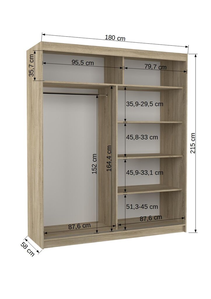 Kaappi ADRK Furniture Spectra, ruskea hinta ja tiedot | Kaapit | hobbyhall.fi