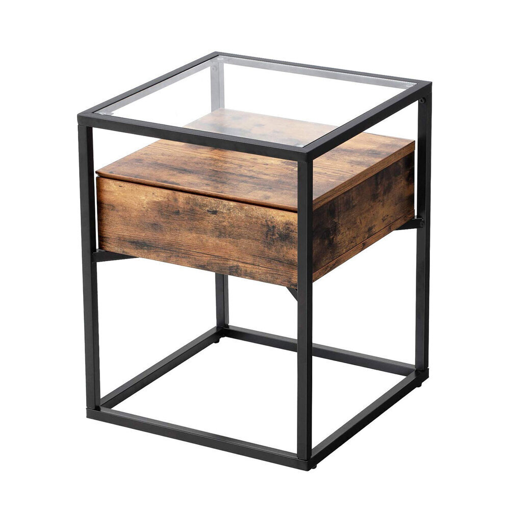 Selsey Ramizu sohvapöytä jossa laatikko, ruskea/musta hinta ja tiedot | Sohvapöydät | hobbyhall.fi