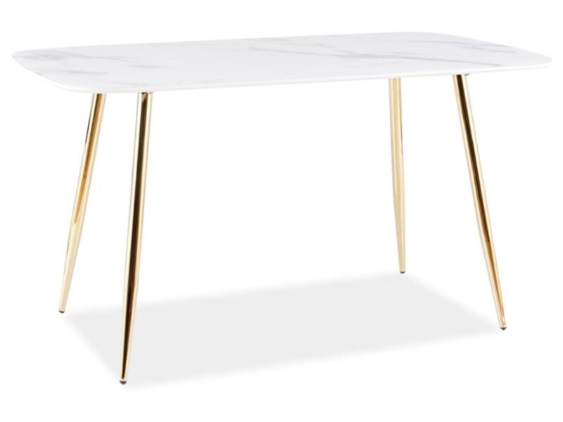 Pöytä Signal Meble Ceres, valkoinen/kultainen väri hinta ja tiedot | Ruokapöydät | hobbyhall.fi