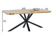 Tisches pöytä, 85 x 160 cm, ruskea/musta hinta ja tiedot | Ruokapöydät | hobbyhall.fi