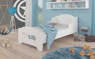 Sänky ADRK Furniture Amadis Plane with a Banner, valkoinen hinta ja tiedot | Lastensängyt | hobbyhall.fi