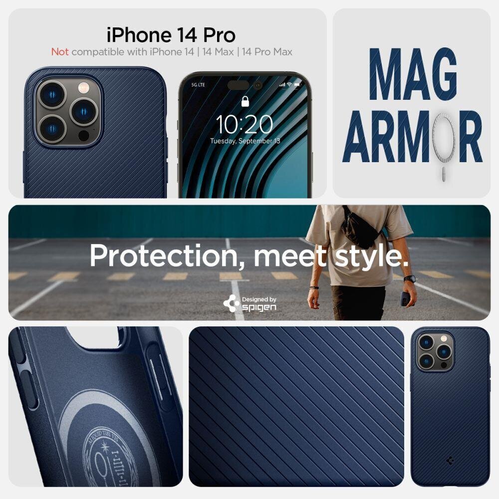 Spigen Armor iPhone 14 Pro sininen hinta ja tiedot | Puhelimen kuoret ja kotelot | hobbyhall.fi