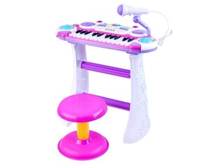 Piano mikrofonilla ja tuolilla, vaaleanpunainen hinta ja tiedot | Kehittävät lelut | hobbyhall.fi