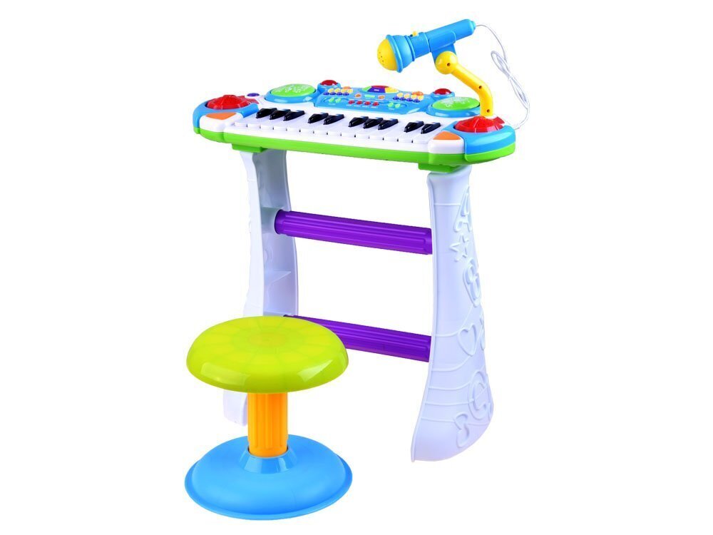 Piano mikrofonilla ja tuolilla, sininen hinta ja tiedot | Kehittävät lelut | hobbyhall.fi