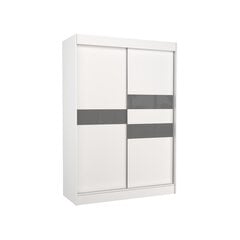 Vaatekaappi Adrk Furniture Batia 150 cm, valkoinen/harmaa hinta ja tiedot | Kaapit | hobbyhall.fi