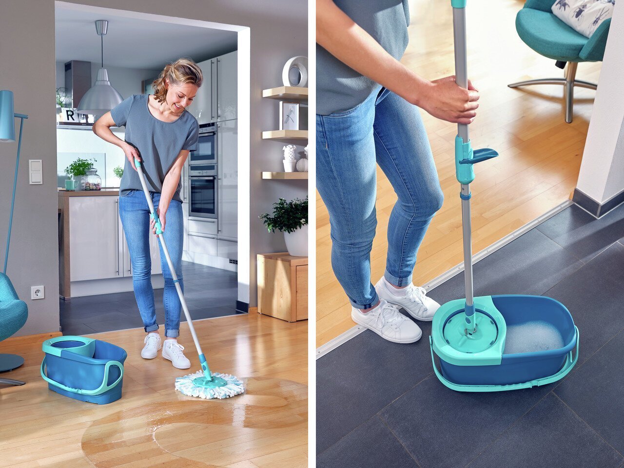 Leifheit Clean Twist Disc Mop Ergo lattianpuhdistussarja, 3 kpl hinta ja tiedot | Siivoustarvikkeet | hobbyhall.fi