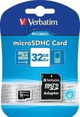 Kingston microSDHC 32GB (+ SD-sovitin) hinta ja tiedot | Verbatim Puhelimet, älylaitteet ja kamerat | hobbyhall.fi