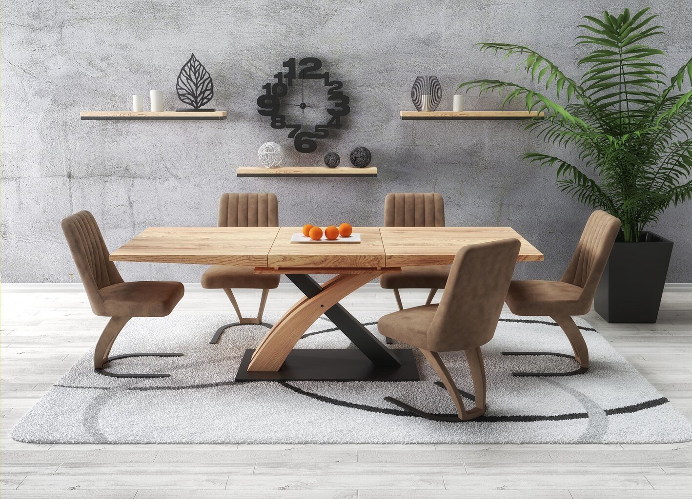 Pöytä Sandor 3, tammi/musta hinta ja tiedot | Ruokapöydät | hobbyhall.fi