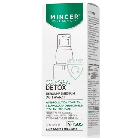 Mincer Pharma Oxygen Detox No. 1505 Ryppyjä ehkäisevä kasvoseerumi 30 ml hinta ja tiedot | Kasvoöljyt ja seerumit | hobbyhall.fi