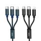 Remax RC-131th 3in1 microUSB-Lightning-Type-C 2.8A USB-kaapeli, sininen 1.15 metriä hinta ja tiedot | Puhelinkaapelit | hobbyhall.fi