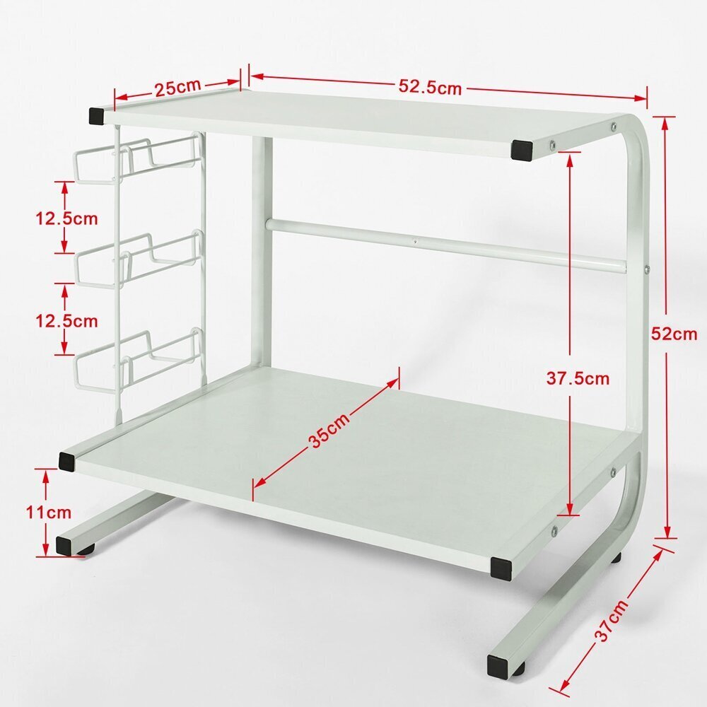 SoBuy FRG092-N -hylly keittiöön, 52,5 x 51 x 37 cm, ruskea / valkoinen hinta ja tiedot | Hyllyt | hobbyhall.fi