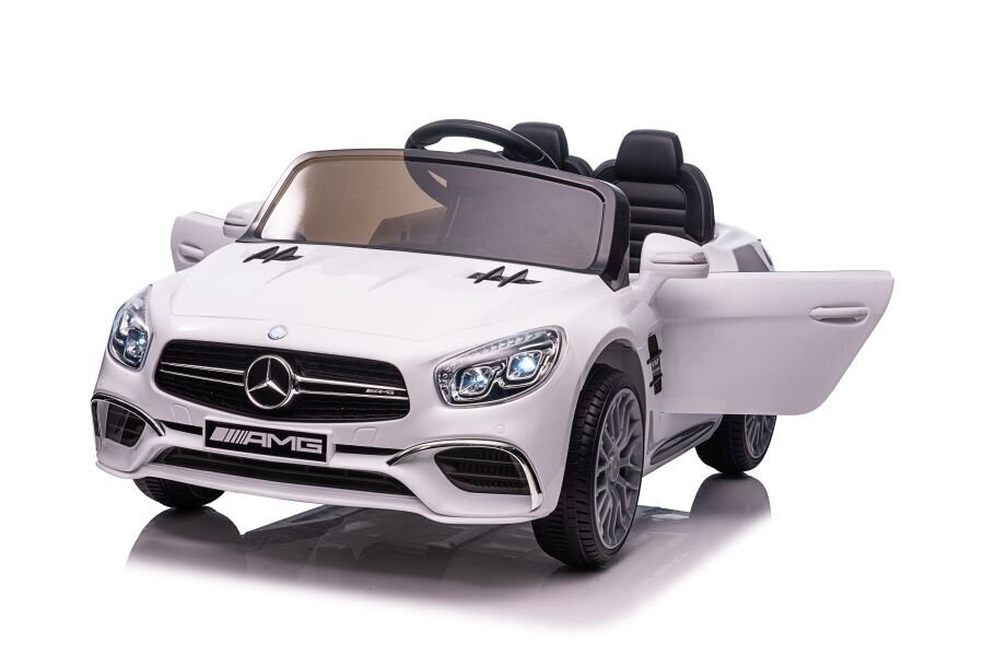 Sähköauto lapsille Mercedes SL65 S Lean Cars, valkoinen hinta ja tiedot | Lasten sähköautot | hobbyhall.fi