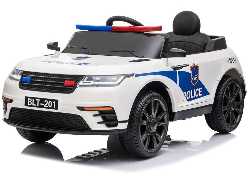 Lasten poliisin sähköauto BLT-201, valkoinen hinta ja tiedot | Lasten sähköautot | hobbyhall.fi