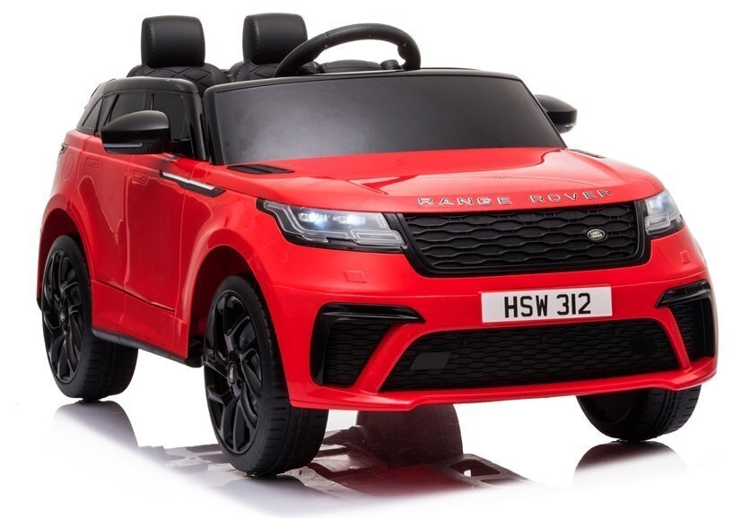 Kahden hengen lasten sähköajoneuvo Range Rover, lakattu punainen hinta ja tiedot | Lasten sähköautot | hobbyhall.fi