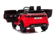 Kahden hengen lasten sähköajoneuvo Range Rover, lakattu punainen hinta ja tiedot | Lasten sähköautot | hobbyhall.fi