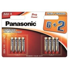 Panasonic LR03PPG/8B (6+2) akut hinta ja tiedot | Paristot | hobbyhall.fi