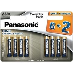 Panasonic LR6EPS/8B (6+2) paristot hinta ja tiedot | Paristot | hobbyhall.fi
