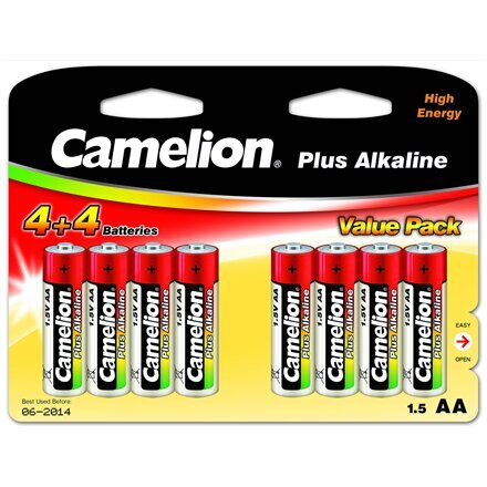 Camelion Plus Alkaline patterit, 1,5 V, D / LR06, 8 kpl hinta ja tiedot | Paristot | hobbyhall.fi
