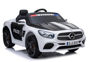 Sähköauto lapsille Mercedes SL500 Poliisi, valkoinen hinta ja tiedot | Lasten sähköautot | hobbyhall.fi