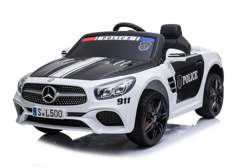 Sähköauto lapsille Mercedes SL500 Poliisi, valkoinen hinta ja tiedot | Lasten sähköautot | hobbyhall.fi