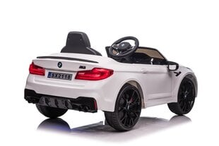 BMW M5, yksipaikkainen sähköauto lapsille, valkoinen hinta ja tiedot | Lasten sähköautot | hobbyhall.fi