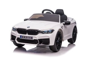 BMW M5, yksipaikkainen sähköauto lapsille, valkoinen hinta ja tiedot | Lasten sähköautot | hobbyhall.fi