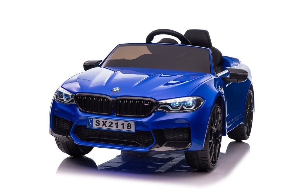 BMW M5 yksipaikkainen sähköauto lapsille, sininen hinta ja tiedot | Lasten sähköautot | hobbyhall.fi