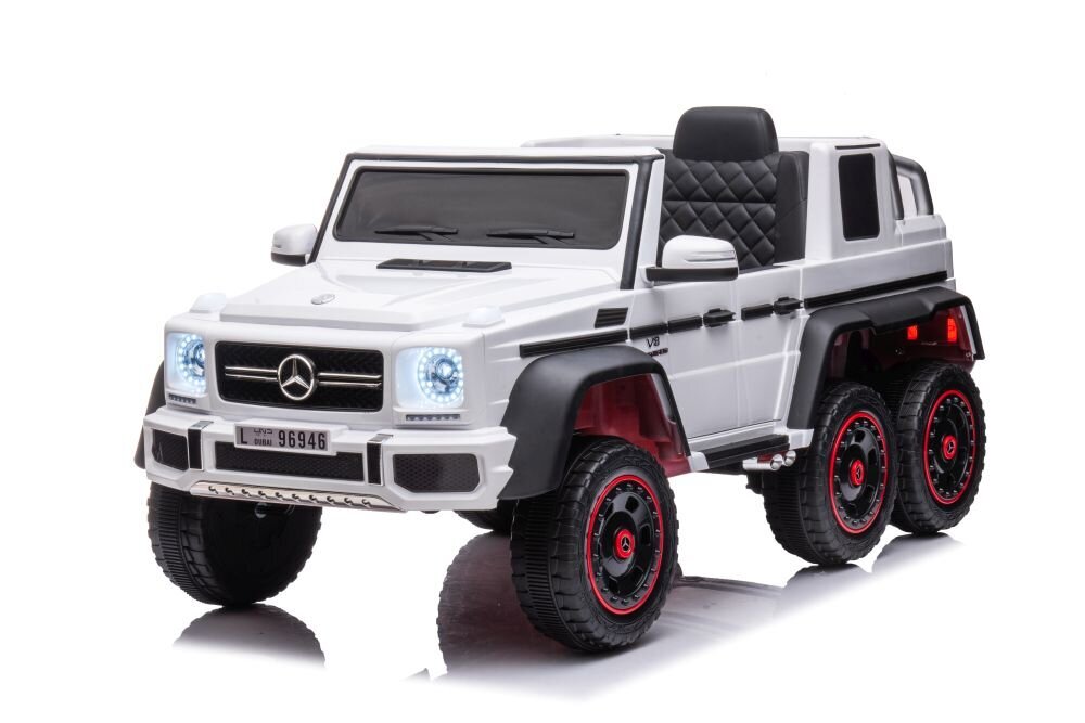 Yksittäinen sähköauto lapsille 6x6 Mercedes Benz G63, valkoinen hinta ja tiedot | Lasten sähköautot | hobbyhall.fi