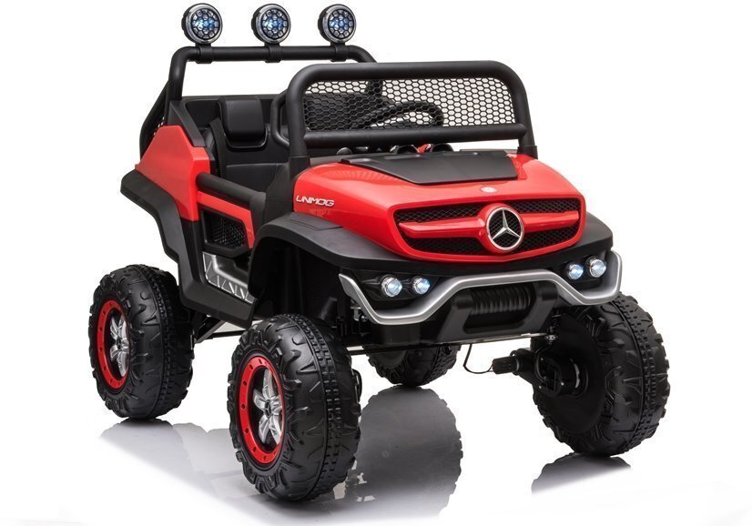 Mercedes Unimog S sähköinen katumaasturi lapsille, punainen hinta ja tiedot | Lasten sähköautot | hobbyhall.fi