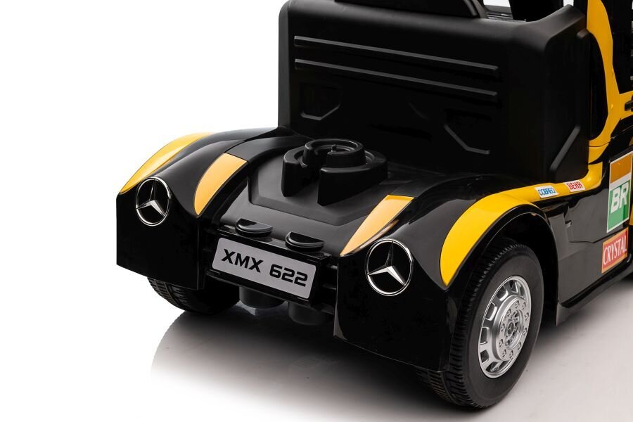Mercedes-Benz Axor XMX622, yksipaikkainen sähköauto lapsille, keltainen hinta ja tiedot | Lasten sähköautot | hobbyhall.fi