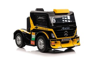 Mercedes-Benz Axor XMX622, yksipaikkainen sähköauto lapsille, keltainen hinta ja tiedot | Lasten sähköautot | hobbyhall.fi