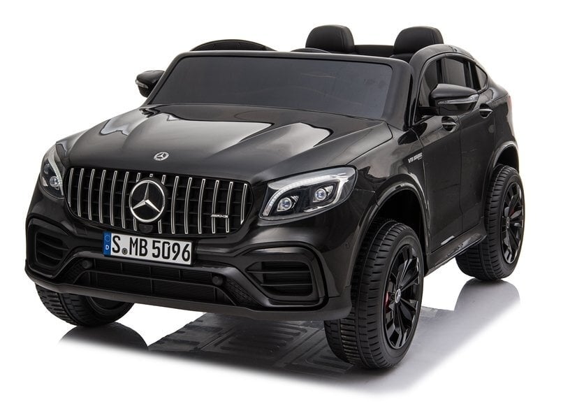 Sähköauto lapsille Mercedes GLC 63S, musta lakattu, MP4 hinta ja tiedot | Lasten sähköautot | hobbyhall.fi