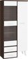 Nordis 1D2S -vitriinikaappi, 90 x 42 x 191 cm, tummanruskea / valkoinen hinta ja tiedot | Vitriinit | hobbyhall.fi