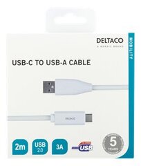 Deltaco USBC-1011M, USB C, USB A, 2m hinta ja tiedot | Deltaco Puhelimet, älylaitteet ja kamerat | hobbyhall.fi