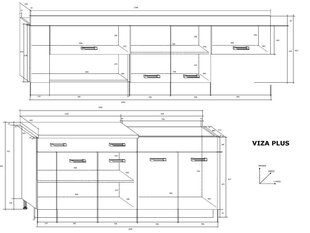 Keittiökaappisarja Viza Plus, ruskea/valkoinen hinta ja tiedot | Keittiökalusteet | hobbyhall.fi