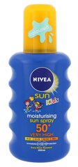 Aurinkovoide lapsille Nivea Sun Kids Coloured Sun Spray SPF50+, 200 ml hinta ja tiedot | Aurinkovoiteet | hobbyhall.fi