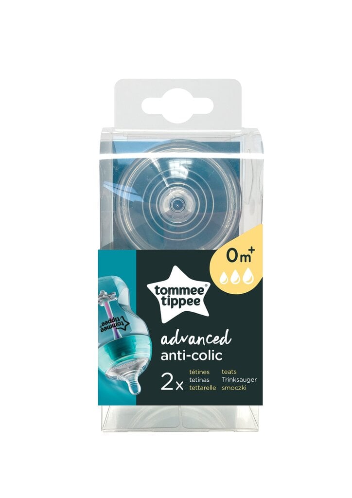 TOMMEE TIPPEE Anti-Colic, pullotutti, nopea virtaus, 2kpl 42122651 hinta ja tiedot | Tuttipullot ja tarvikkeet | hobbyhall.fi