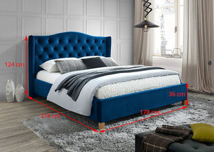 Sänky Aspen, 160x200 cm, sininen hinta ja tiedot | Sängyt | hobbyhall.fi