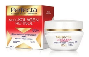 Ryppyjä ehkäisevä päivä- ja yövoide Perfecta Multi-Kolagen Retinol 60+ SPF6 50 ml hinta ja tiedot | Kasvovoiteet | hobbyhall.fi