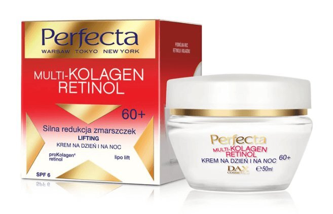 Ryppyjä ehkäisevä päivä- ja yövoide Perfecta Multi-Kolagen Retinol 60+ SPF6 50 ml hinta ja tiedot | Kasvovoiteet | hobbyhall.fi