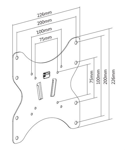 Deltaco ARM-1055, TV seinäkiinnike 23-42" hinta ja tiedot | TV-seinätelineet | hobbyhall.fi