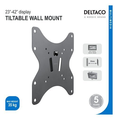Deltaco ARM-1055, TV seinäkiinnike 23-42" hinta ja tiedot | TV-seinätelineet | hobbyhall.fi