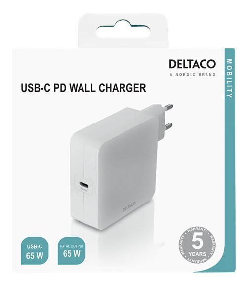 Deltaco USBC-AC140, USB-C, 3.25A hinta ja tiedot | Puhelimen laturit | hobbyhall.fi