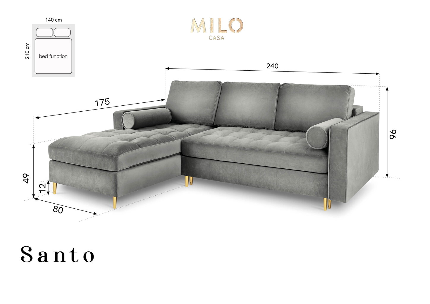 Pehmeä kulmasohva Milo Casa Santo 5S-V, beige hinta ja tiedot | Kulmasohvat ja divaanisohvat | hobbyhall.fi